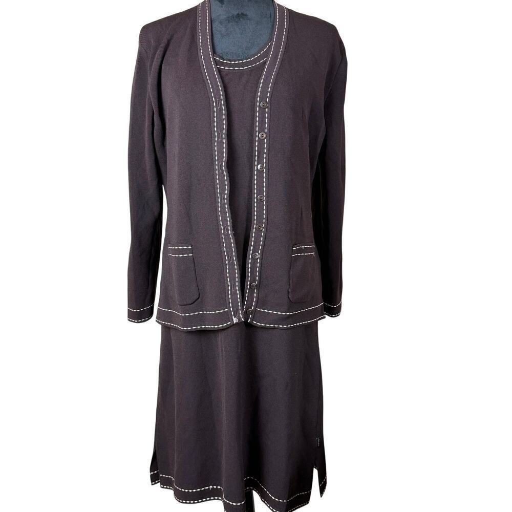 BCBGMAXAZRIA Dress and Cardigan Set - Brown - XL